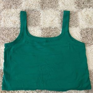 Hollister Cropped green tank XXL